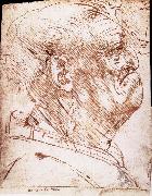 Grotesque profile of a man Leonardo Da Vinci